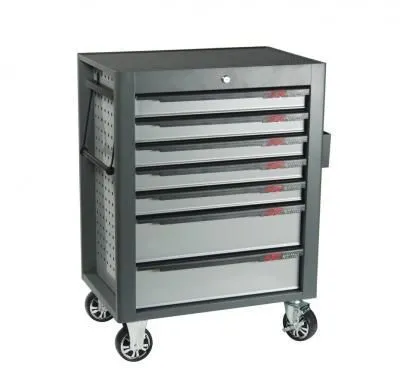 Тележка инструментальная 7 секций серая на колесах JTC