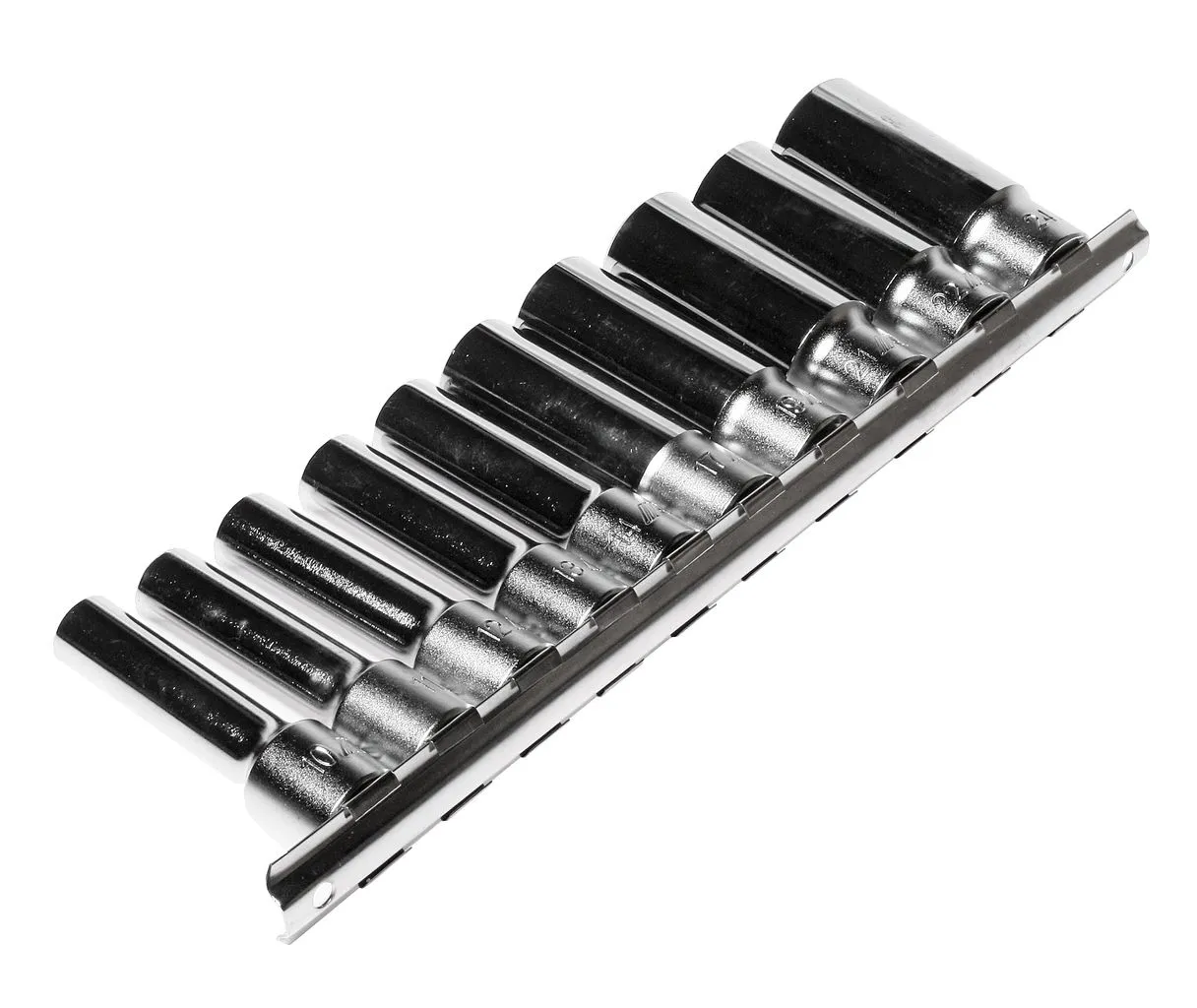 Набор головок торцевых 1/2" 6-ти гранных 10-24мм глубоких L=76мм 10 предметов JTC фото товара COMPASS MARKET Набор головок торцевых 1/2" 6-ти гранных 10-24мм глубоких L=76мм 10 предметов JTC купить