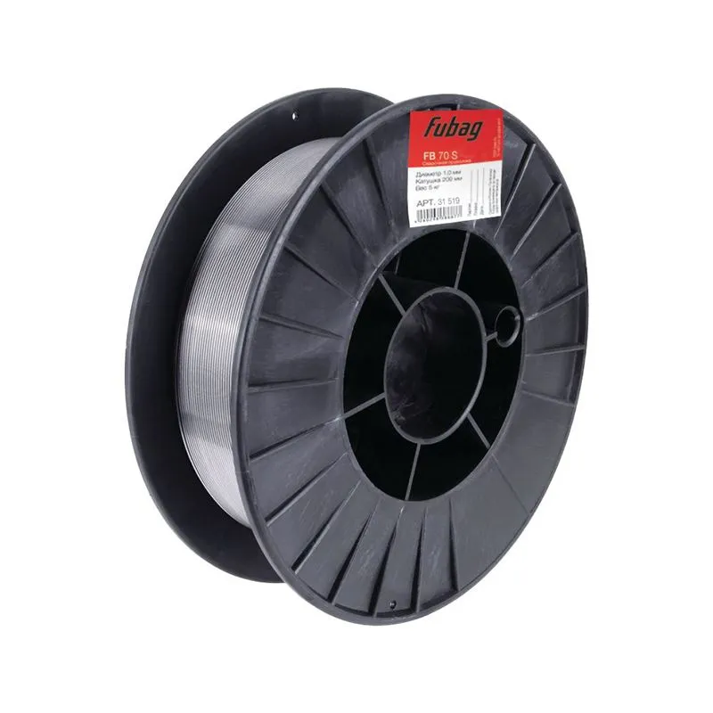 FUBAG Проволока сварочная сплошного сечения FB 70S 1.0 мм катушка 200мм 5 кг