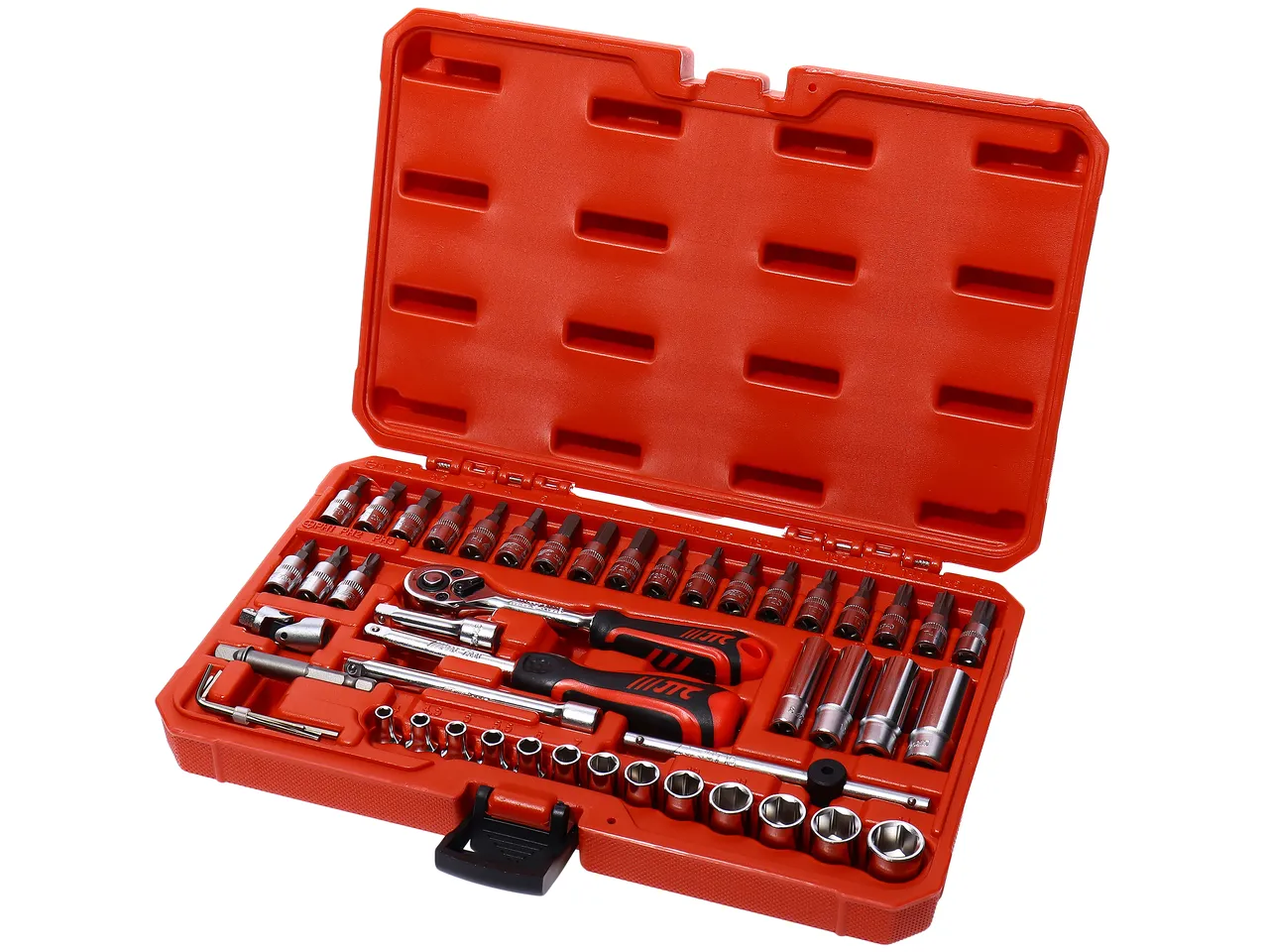 Набор головок торцевых 1/4" 6-ти гранных 4-14мм и насадок 48 предметов в кейсе JTC купить