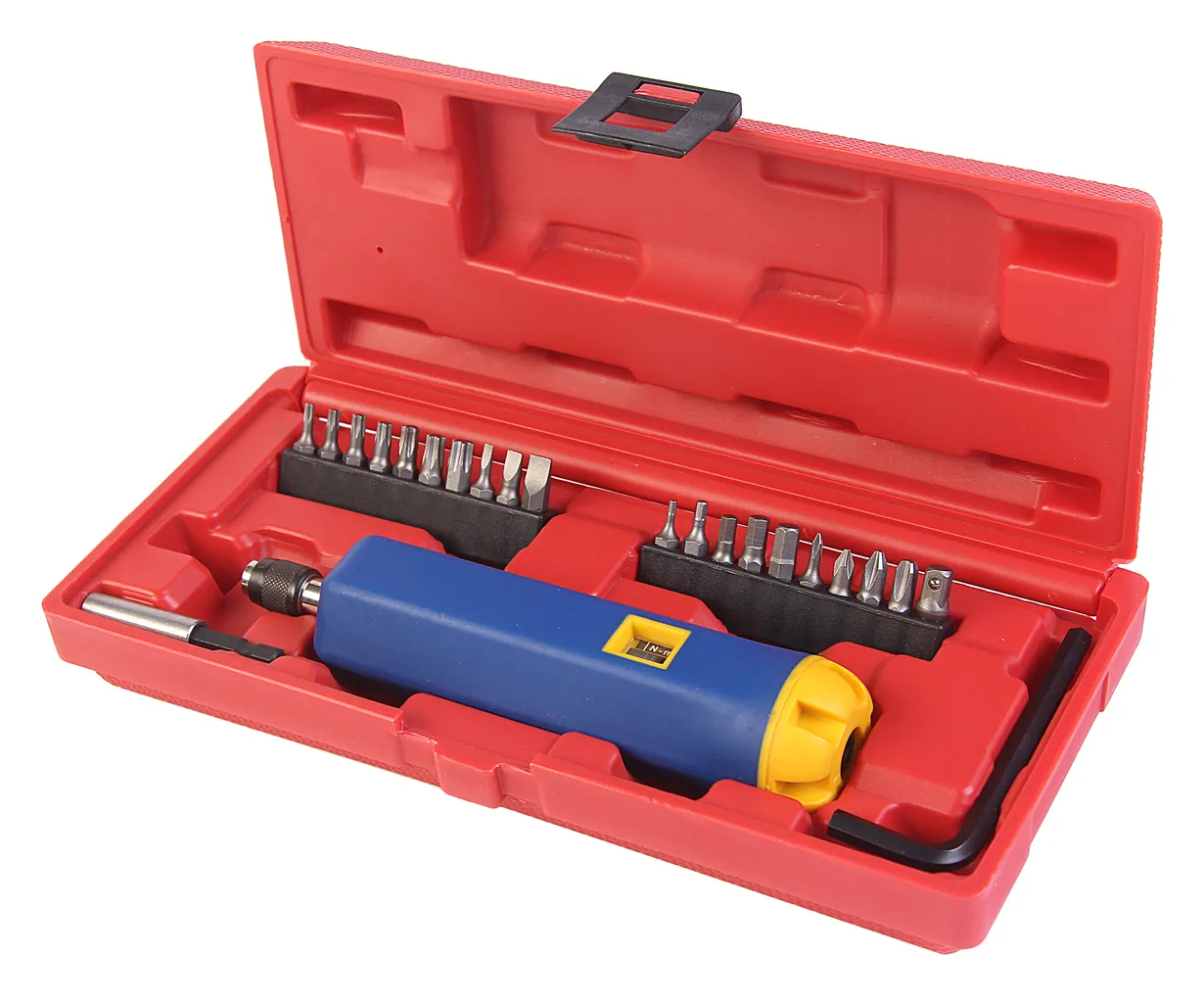 Отвертка динамометрическая 1/4" с набором бит и адаптеров в кейсе JTC купить