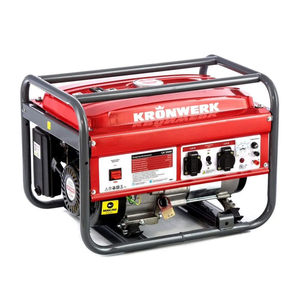 Генератор бензиновый LK 3500, 2.8 кВт, 230 В, бак 15 л, ручной старт Kronwerk купить