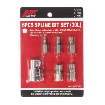 Набор бит 1/2" SPLINE с держателем М5-12 6 предметов JTC