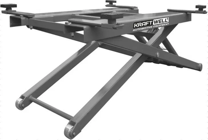 Электрогидравлический подъемник KraftWell KRW2.7 Подъемник ножничный г/п 2700 кг. мобильный