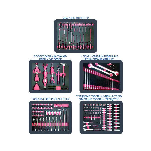 Подкатная тележка на 7 ящиков, 240 предметов купить