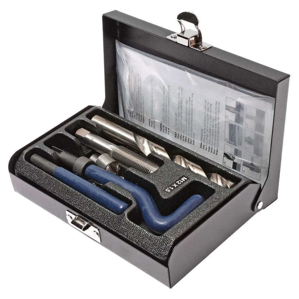 Набор инструментов и вставок для восстановления резьбы М12х1.5мм L=16.3мм 14 предметов JTC купить