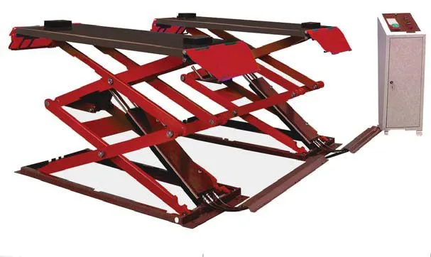 Электрогидравлический подъемник S320 Ножничный (двойные ножницы короткая платформа) напольный подъемник,  3 т.