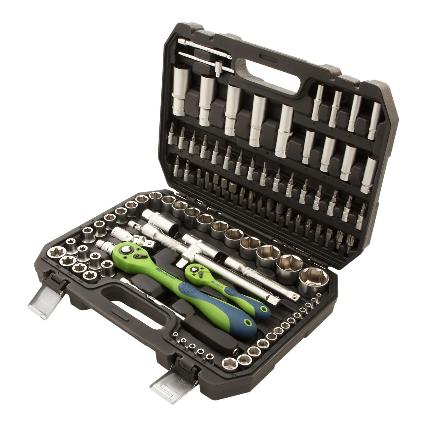 Набор инструментов 108 предметов, CrV, 1/2", 1/4" Сибртех купить