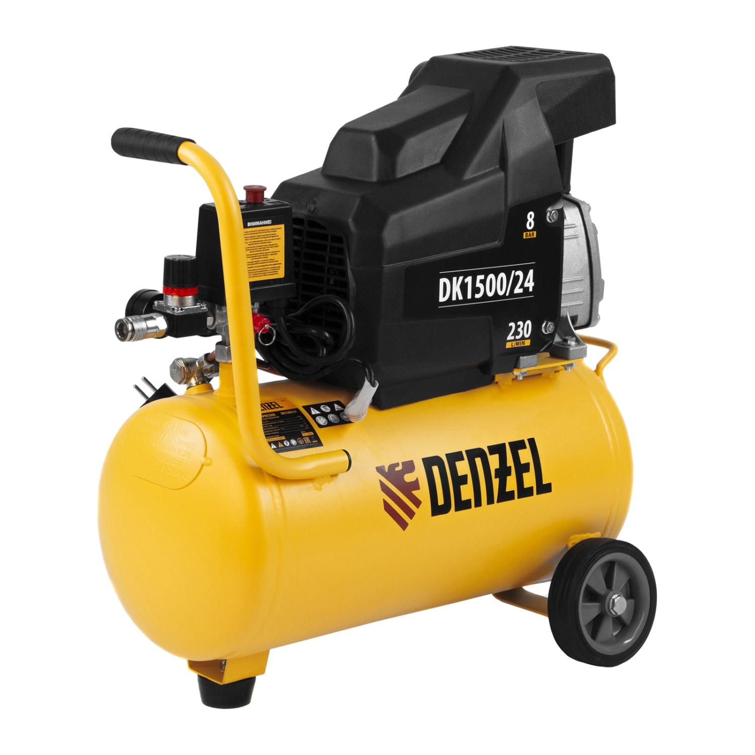 Компрессор воздушный DK1500/24, Х-PRO 1.5 кВт, 230 л/мин, 24 л Denzel Компрессор воздушный DK1500/24, Х-PRO 1.5 кВт, 230 л/мин, 24 л Denzel
