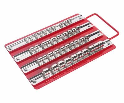 Лоток с реечными держателями головок (1/4"х10шт., 3/8х20шт., 1/2"х10шт.) 250х150мм JTC